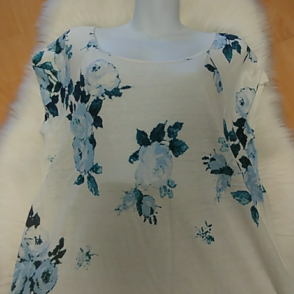 πLucky Brand Floral Linen Tunic Top - Picture 7 of 8